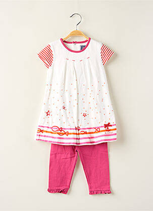 Ensemble pantalon taille élastique rose ELLE EST OU LA MER fille