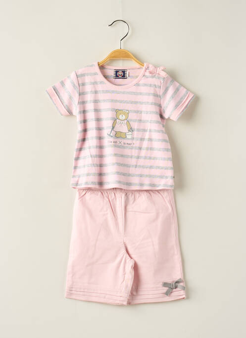 Ensemble pantalon coupe droite rose ELLE EST OU LA MER fille