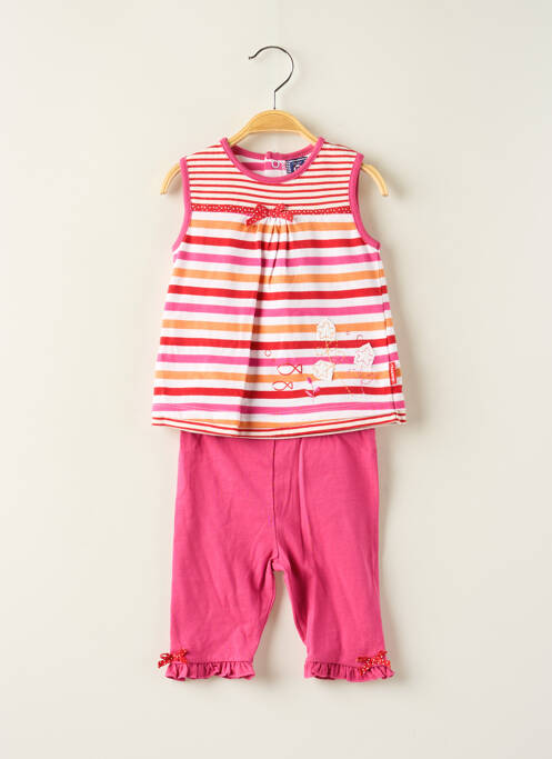 Ensemble pantalon coupe droite rose ELLE EST OU LA MER fille