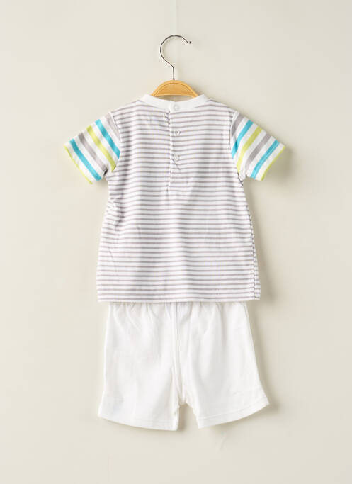 Ensemble short coupe droite blanc ELLE EST OU LA MER garcon