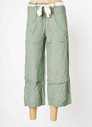 Pantacourt taille élastique taille normale vert BENOA femme