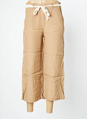 Pantacourt taille élastique taille normale marron BENOA femme