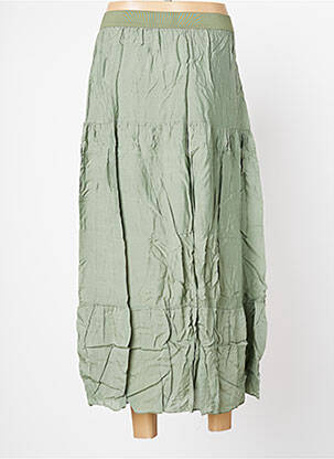 Jupe longue coupe fluide vert BENOA femme