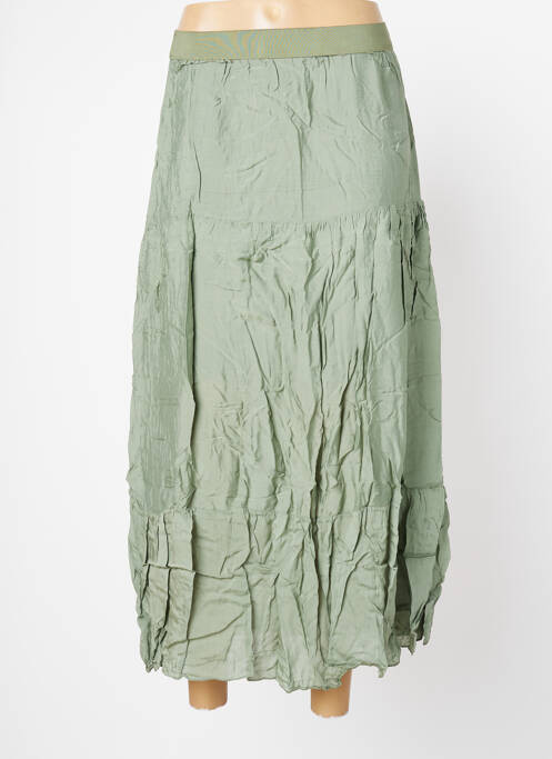 Jupe longue coupe fluide vert BENOA femme