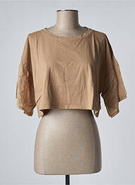 Top tissage jersey manches courtes beige BENOA femme