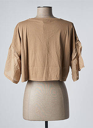 Top stretch manches courtes beige BENOA femme