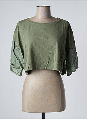Top stretch manches courtes vert BENOA femme