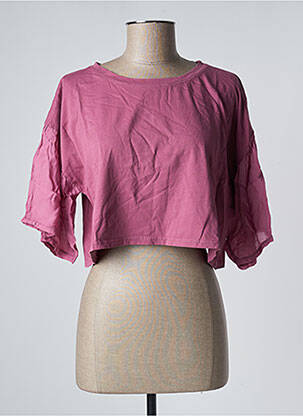 Top stretch manches courtes rose BENOA femme