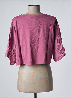 Top stretch manches courtes rose BENOA femme