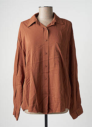 Chemisier poches poitrine manches longues marron BENOA femme