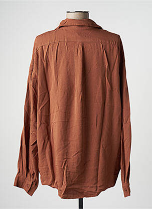 Chemisier poches poitrine manches longues marron BENOA femme