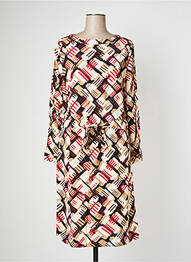 Robe mi-longue manches longues manches longues marron ZILCH femme