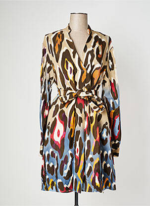 Robe mi-longue manches longues manches longues marron IMPERIAL femme