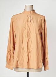 Blouse fermeture boutonnée au dos manches longues marron YAYA femme