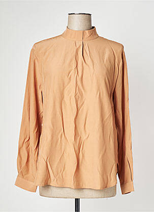 Blouse fermeture boutonnée au dos manches longues marron YAYA femme