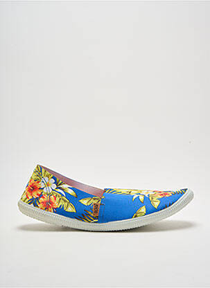 Mocassins tissage satiné bout rond bleu PACH homme