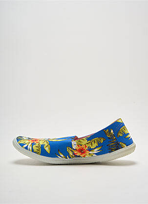 Mocassins tissage satiné bout rond bleu PACH homme