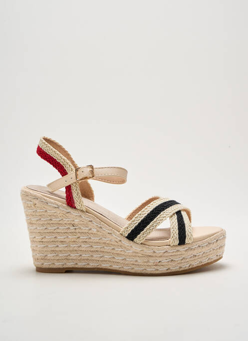 Espadrilles talon de 7 à 9cm beige ELUE PAR NOUS femme