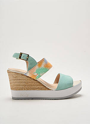 Sandales/nu pieds talon de 7 à 9cm vert MLV femme
