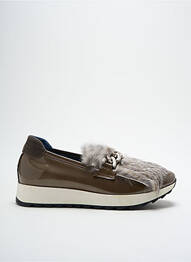 Mocassins matière lisse talon plat jusqu'à 3cm gris HUMAT femme