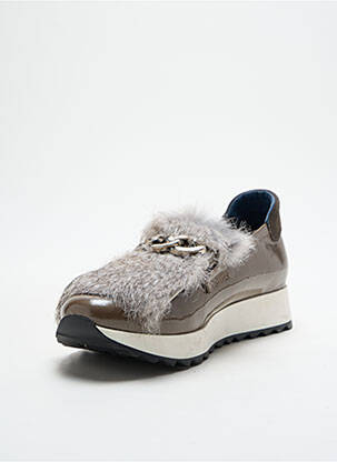 Mocassins matière lisse talon plat jusqu'à 3cm gris HUMAT femme