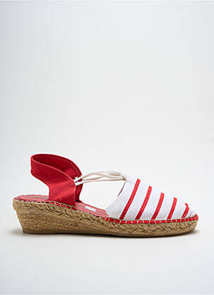 Espadrilles bout rond talon de 4 à 6cm rouge COTEMER femme