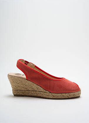 Espadrilles nubuck talon de 4 à 6cm rouge MAY TIKA femme
