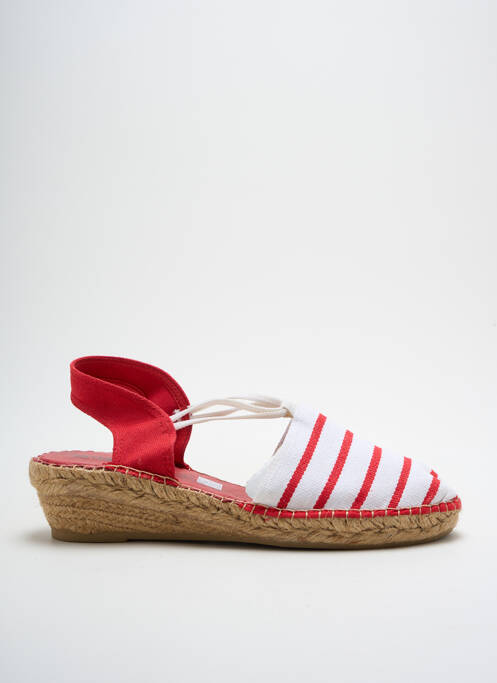 Espadrilles bout rond talon de 4 à 6cm rouge COTEMER femme