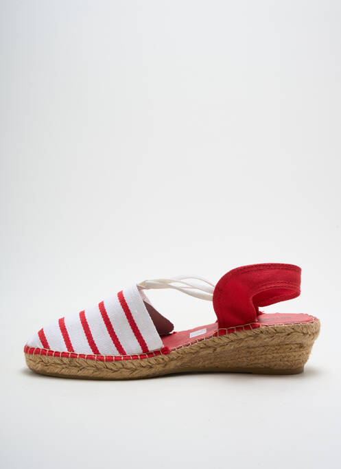 Espadrilles bout rond talon de 4 à 6cm rouge COTEMER femme