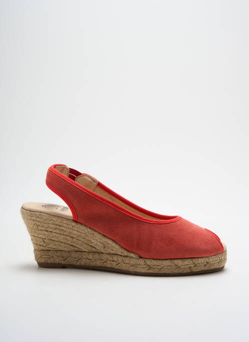 Espadrilles nubuck talon de 4 à 6cm rouge MAY TIKA femme