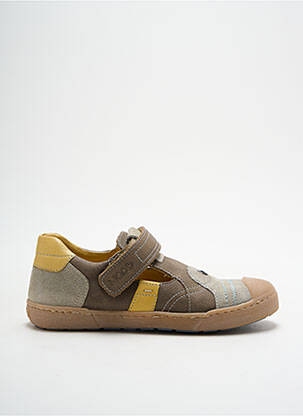 Sandales/nu pieds tissage satiné bout rond marron MOD8 garçon