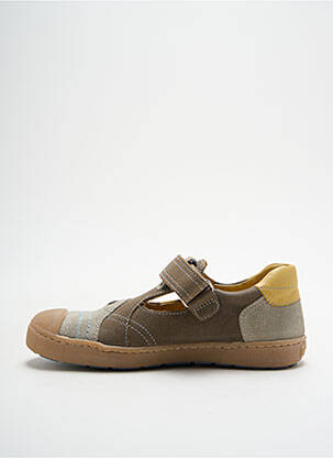 Sandales/nu pieds tissage satiné bout rond marron MOD8 garçon