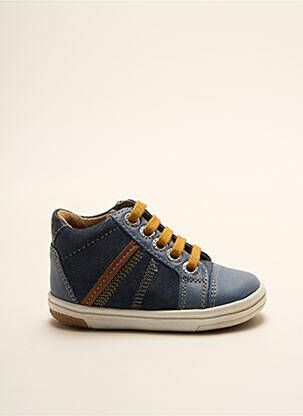 Bottillons nubuck bout rond bleu NOËL garcon