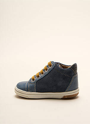 Bottillons nubuck bout rond bleu NOËL garçon