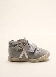 Bottillons nubuck bout rond gris BABYBOTTE garcon