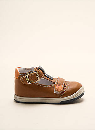 Sandales/nu pieds tissage satiné bout rond marron BELLAMY garcon