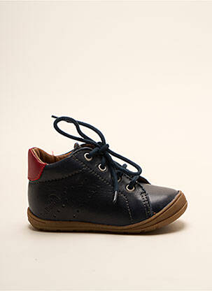 Bottillons tissage satiné bout rond bleu BELLAMY garcon