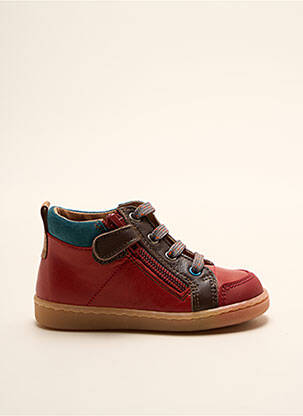 Bottillons semelle amovible bout rond rouge FR garcon