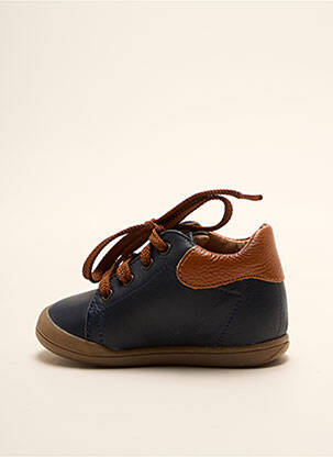 Bottillons tissage satiné bout rond bleu FR garcon