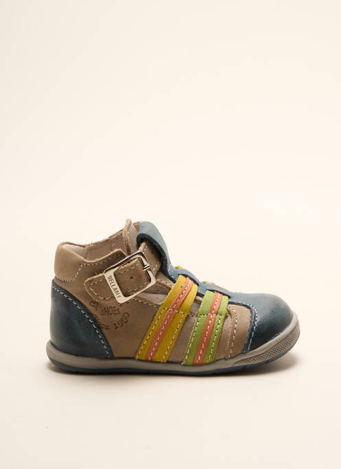 Bottillons tissage satiné bout rond bleu BELLAMY garcon