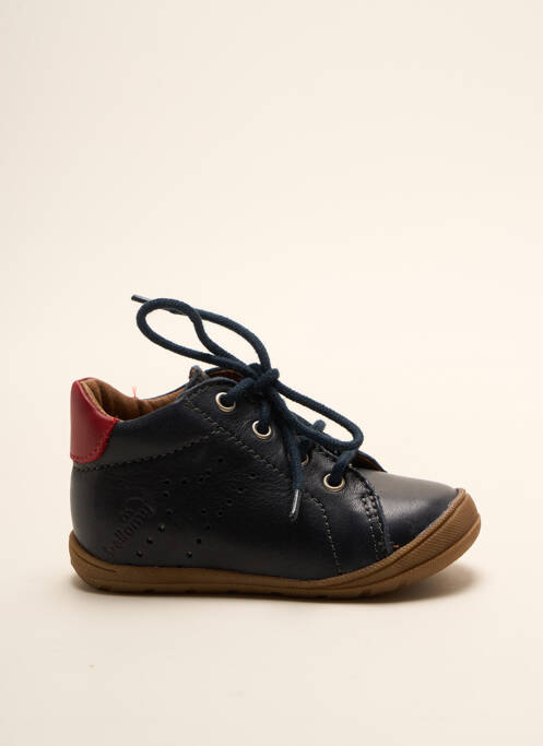 Bottillons tissage satiné bout rond bleu BELLAMY garcon