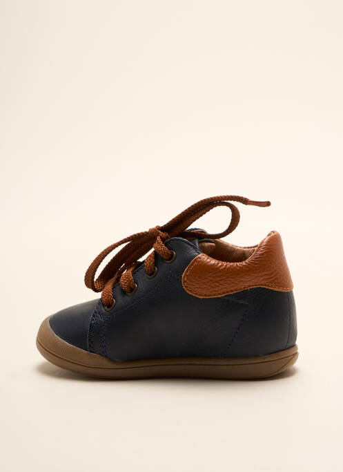 Bottillons tissage satiné bout rond bleu FR garcon
