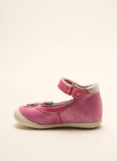 Ballerines tissage métallisé bout rond rose LITTLE MARY fille