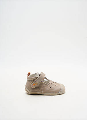 Chaussons/pantoufles fermeture scratch bout rond marron BABYBOTTE garcon