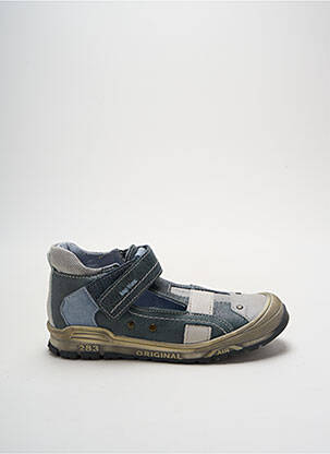 Sandales/nu pieds tissage satiné bout rond bleu LE LOUP BLANC garçon