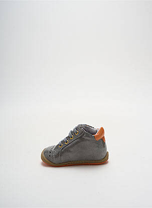 Bottillons matière lisse bout rond gris BABYBOTTE fille