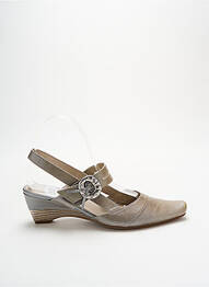 Sandales/nu pieds tissage satiné talon de 4 à 6cm gris SWEET femme