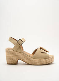 Sandales/nu pieds semi compensé talon de 4 à 6cm beige SCHMOOVE femme