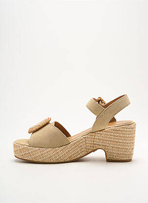 Sandales/nu pieds semi compensé talon de 4 à 6cm beige SCHMOOVE femme