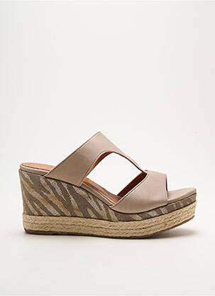Espadrilles tissage satiné talon de 7 à 9cm beige MINKA DESIGN femme